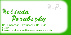 melinda porubszky business card